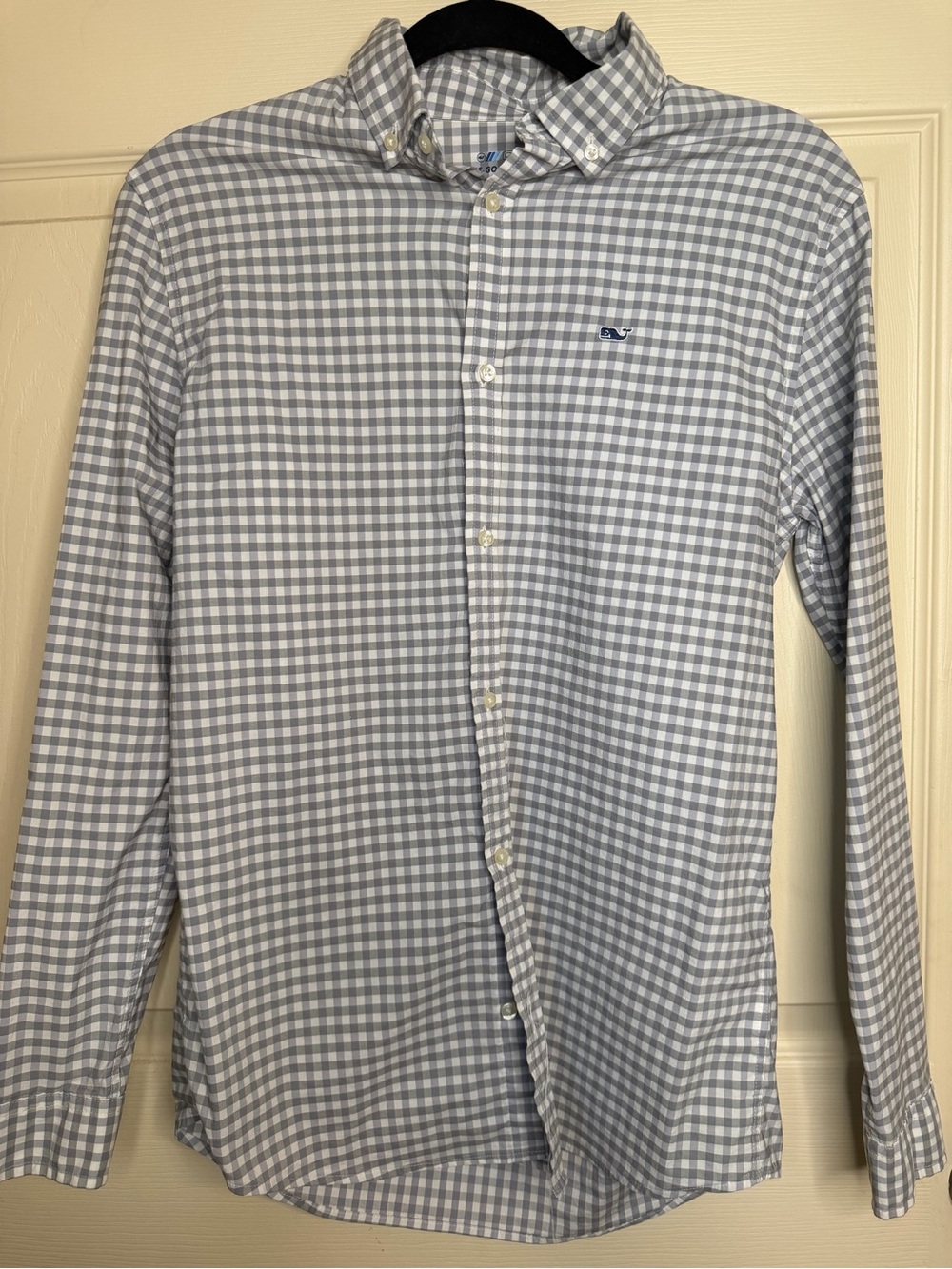 Vineyard Vines Light Blue and White Gingham Button-Down Shirt
